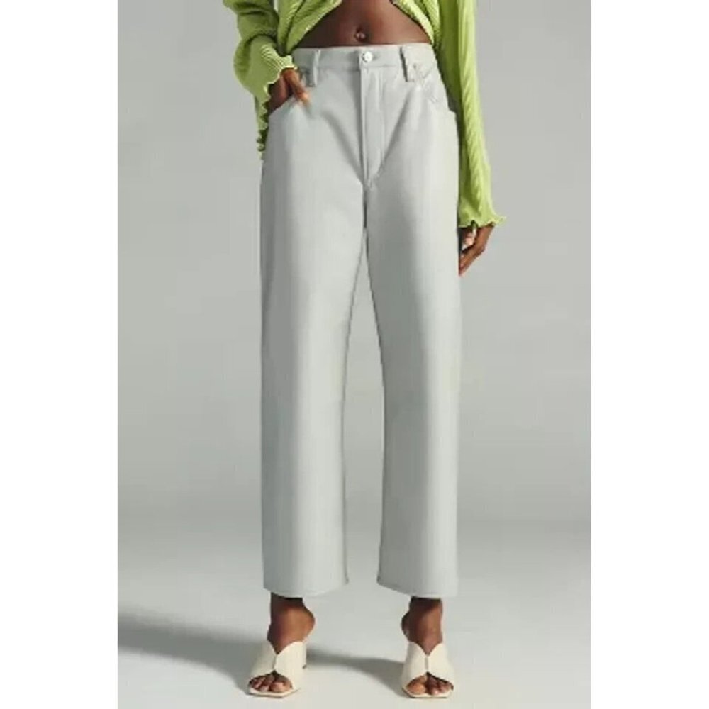 NWT Citizens Of Humanity Gaucho in Willow Grey Recycled Leather Crop Pants 32